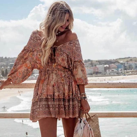 Dresses & Skirts - Boho Gypsy Floral Print Dress